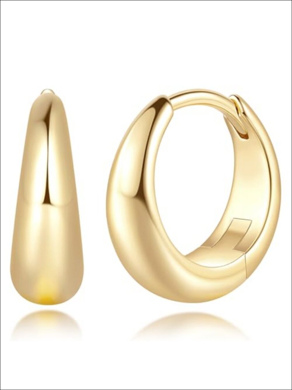 14K Gold Plated Hoop Earrings French Wire 13MM Hypoallergenic